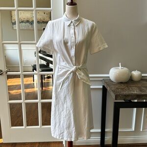 Vineyard vines White tie front linen dress Size 10